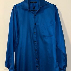 Men's Blue Button-Up Shirt